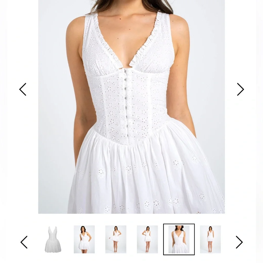NWT🔖 Miss Circle- Eyelet Drop waist mini dress - Small - Picture 2 of 9